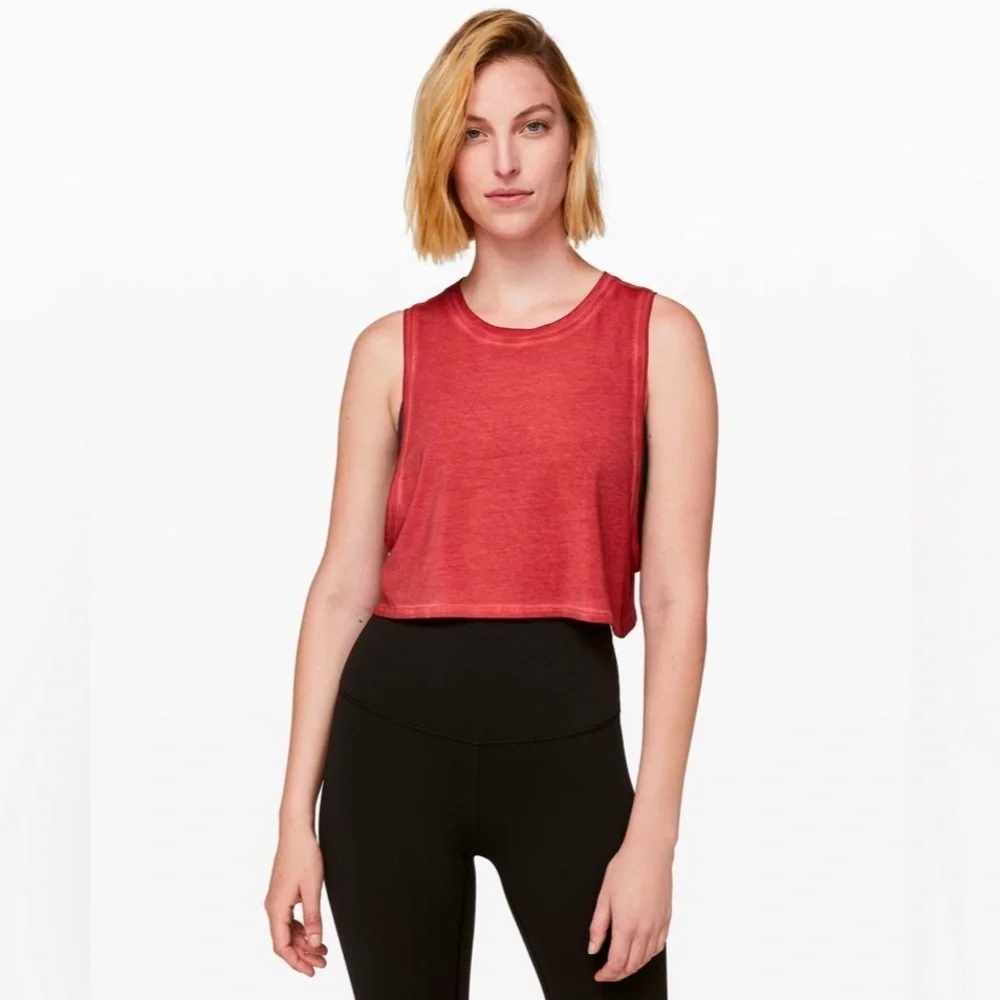 Lululemon Muscle Love Crop Tank *Fade in Washed Brick Rose W1BP9S